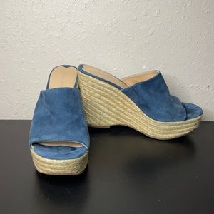 Via Spiga Suede Espadrille Wedge 8.5